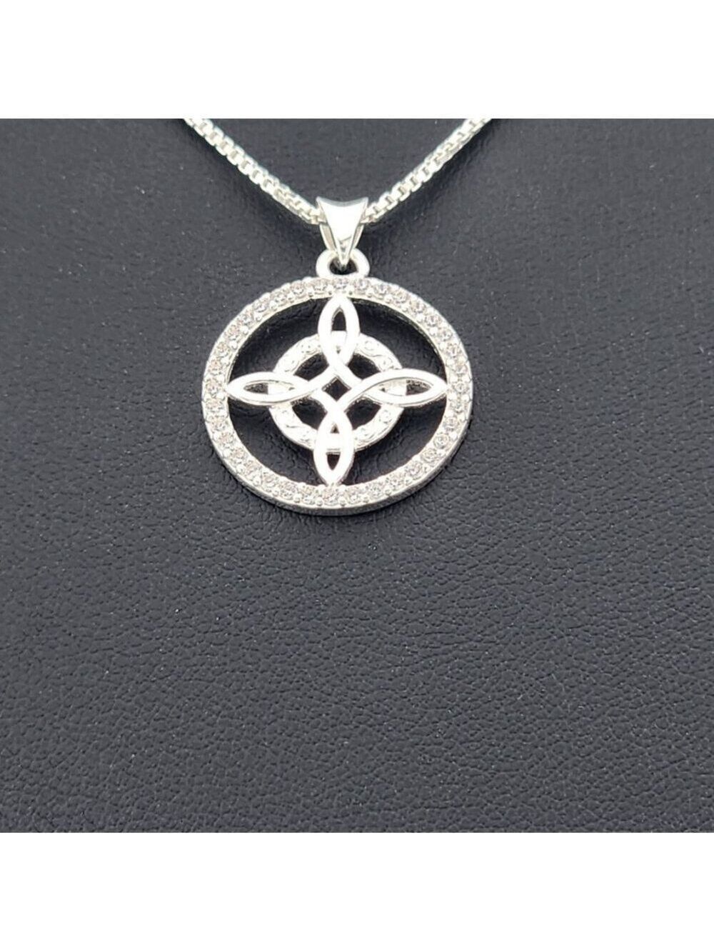 New Sterling Silver 925 Witch’s Knot Necklace – Wiccan Pagan Protection Amulet - Picture 7 of 8